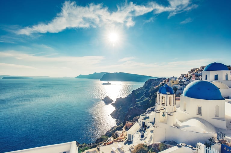 Santorini caldera view villa