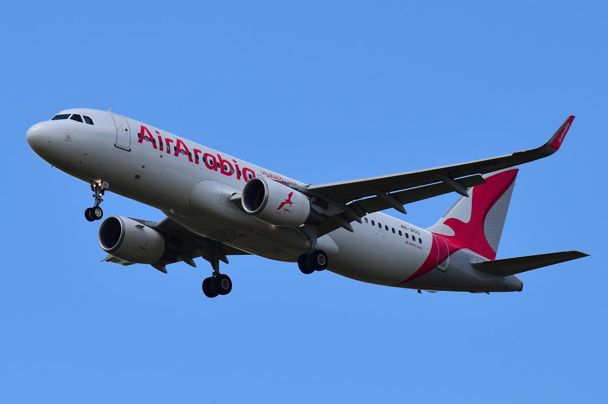 Boryspil International Airport / Ukraine - June, 07, 2019: Air Arabia Airbus A320-214 A6-AOU