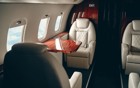 JSX private jet cabin