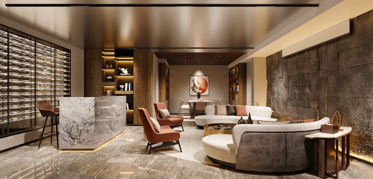 3d render of club house, fellowship, society interior, Country Club