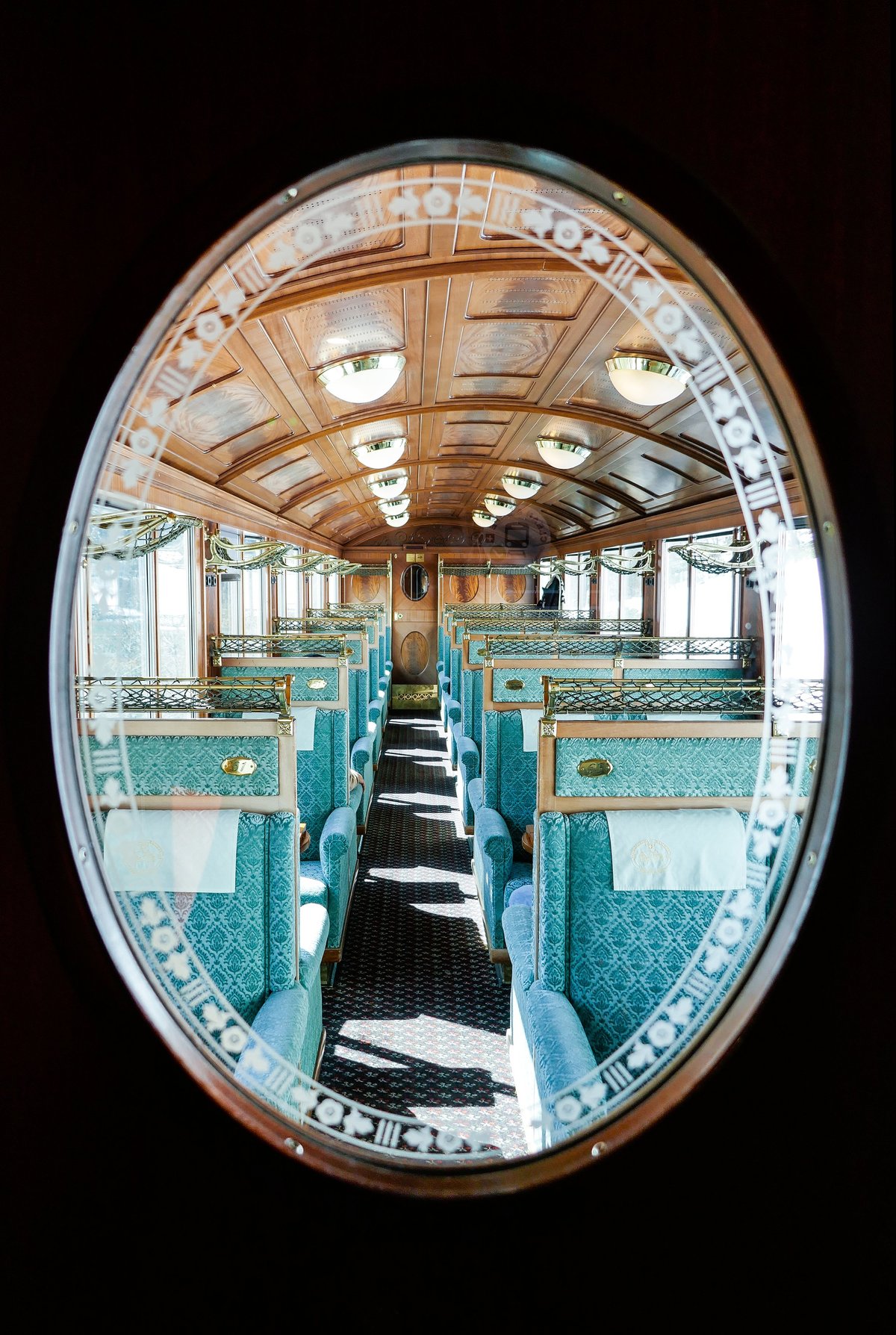old railroad compartment in Golden Pass between Zweisimmen and Montreux, Switzerland