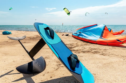 Hydrofoil surf board beach watersport