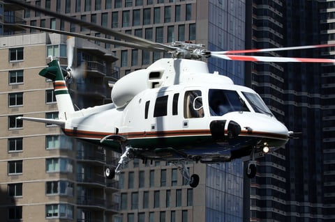 Private luxury helicopter transfer over Las Vegas Strip