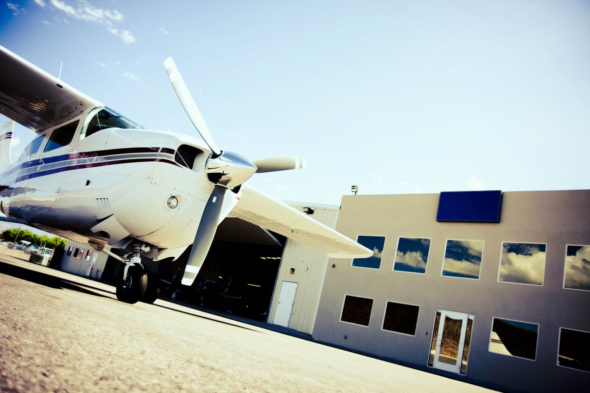 Single-engine cessna airplane on the tarmac in St. George, Utah
