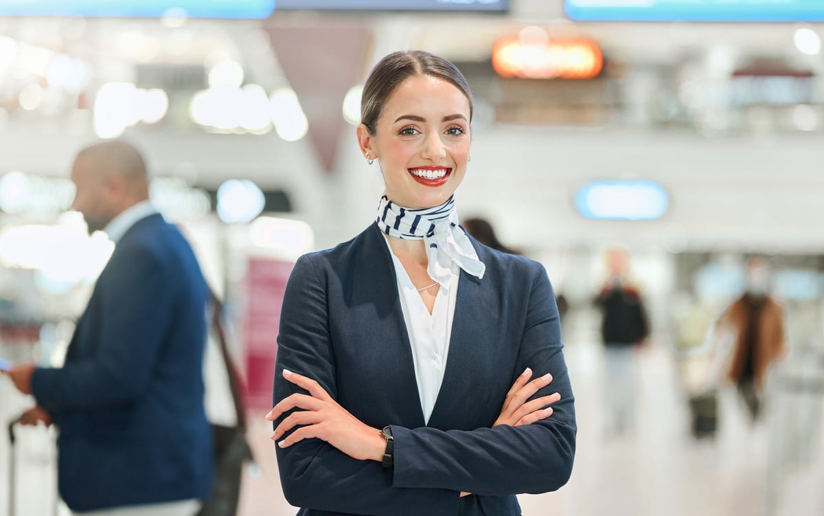 Airport woman concierge smiling