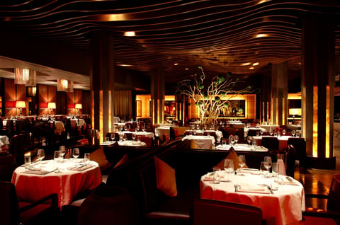 Restaurant interior with great ambiance and Asian fusion feel