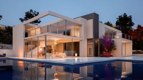 Ultra-modern luxury mansion with contemporary architecture and sleek design