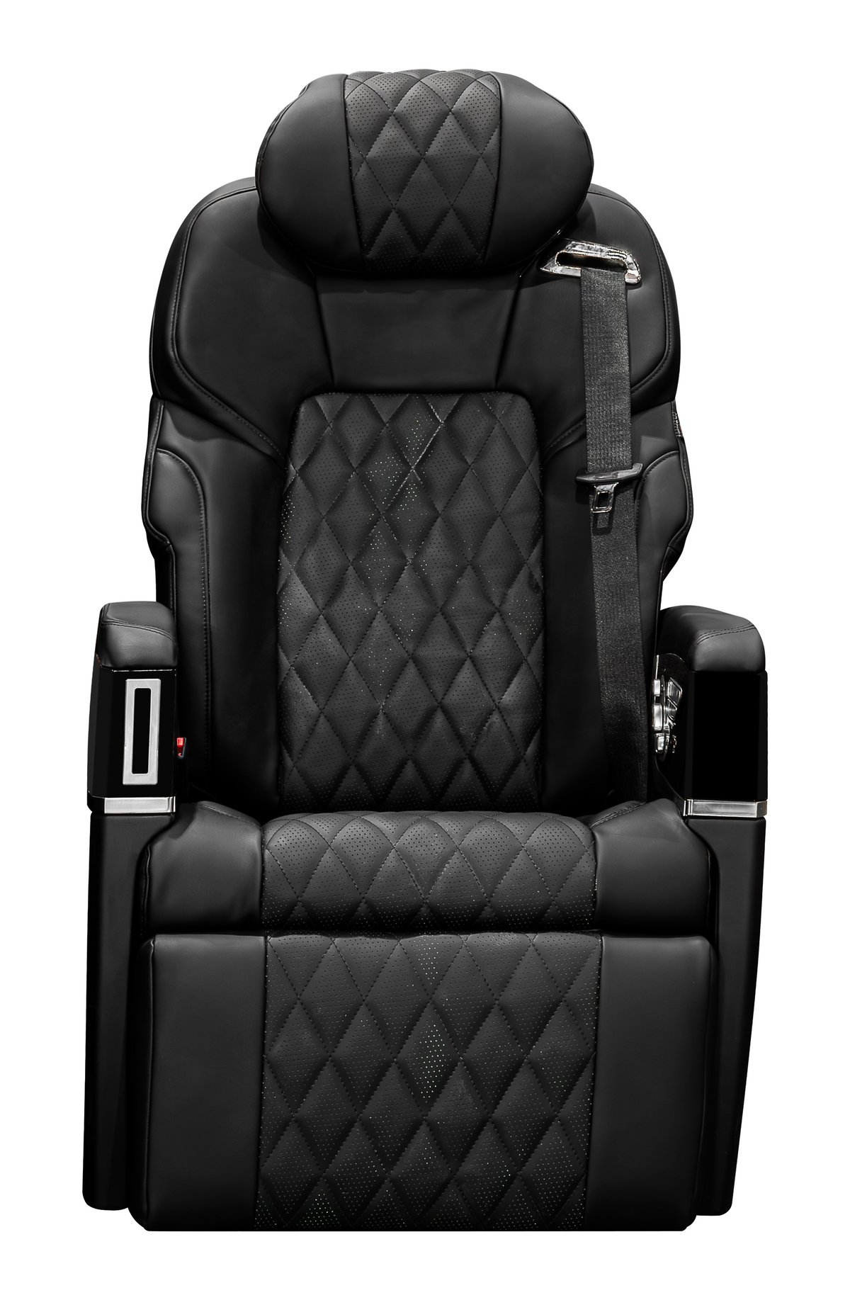 Black reclining seat isolated on white background with clipping path