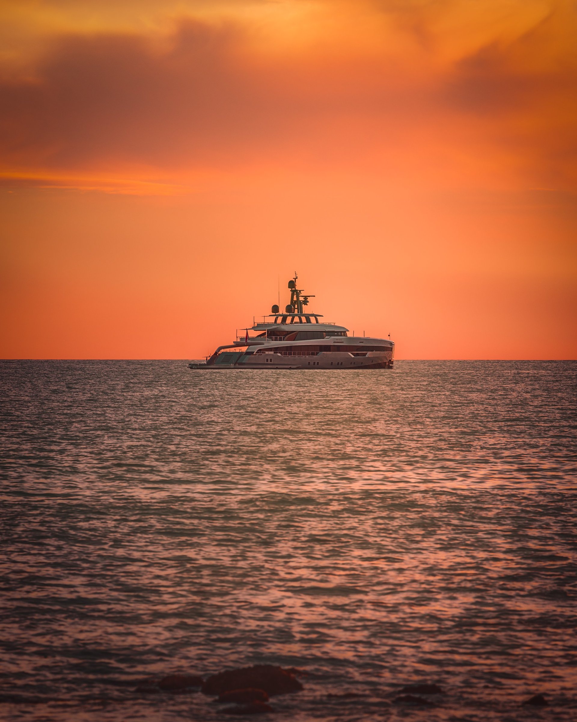 St Barths superyacht sunset Caribbean