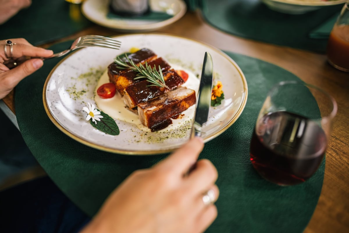 Grilled pork ribs with spices and rosemary
