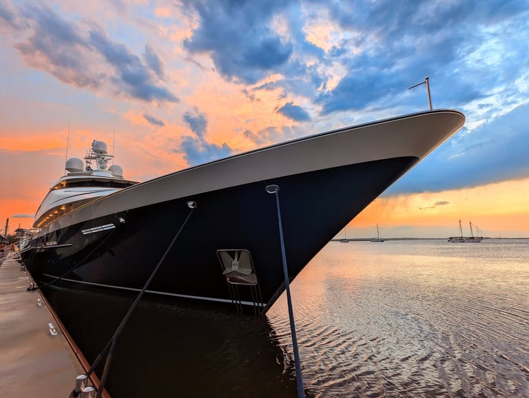 Beautiful yacht on the water