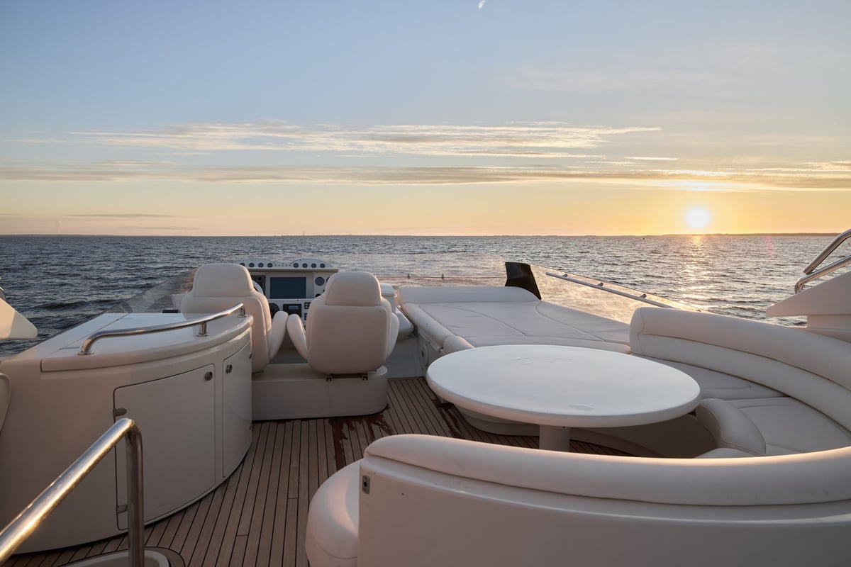 Sunset view from luxury yacht