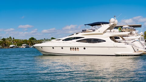 Docked yacht at private area sea vacation luxury boat motor yacht in marina