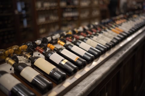 Luxury wine cellar with premium spirits and fine wines