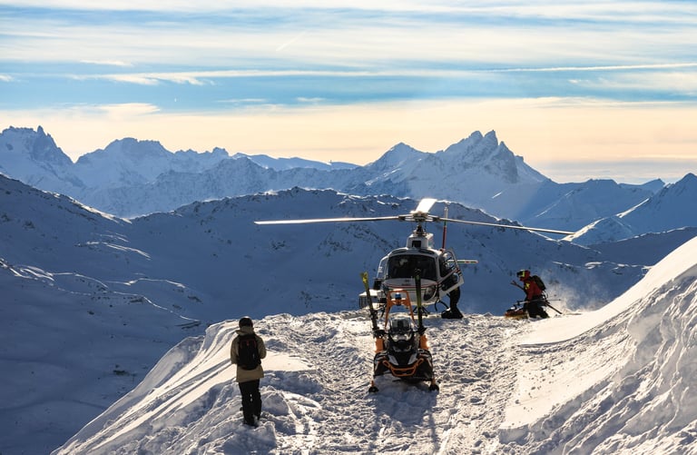 Eleven Experience heli-ski helicopter mountain rescue
