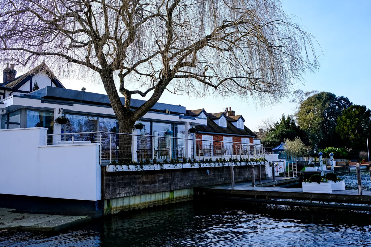 The Waterside Inn Restaurant view in Bray, Alain Roux's 3 Michelin starred restaurant