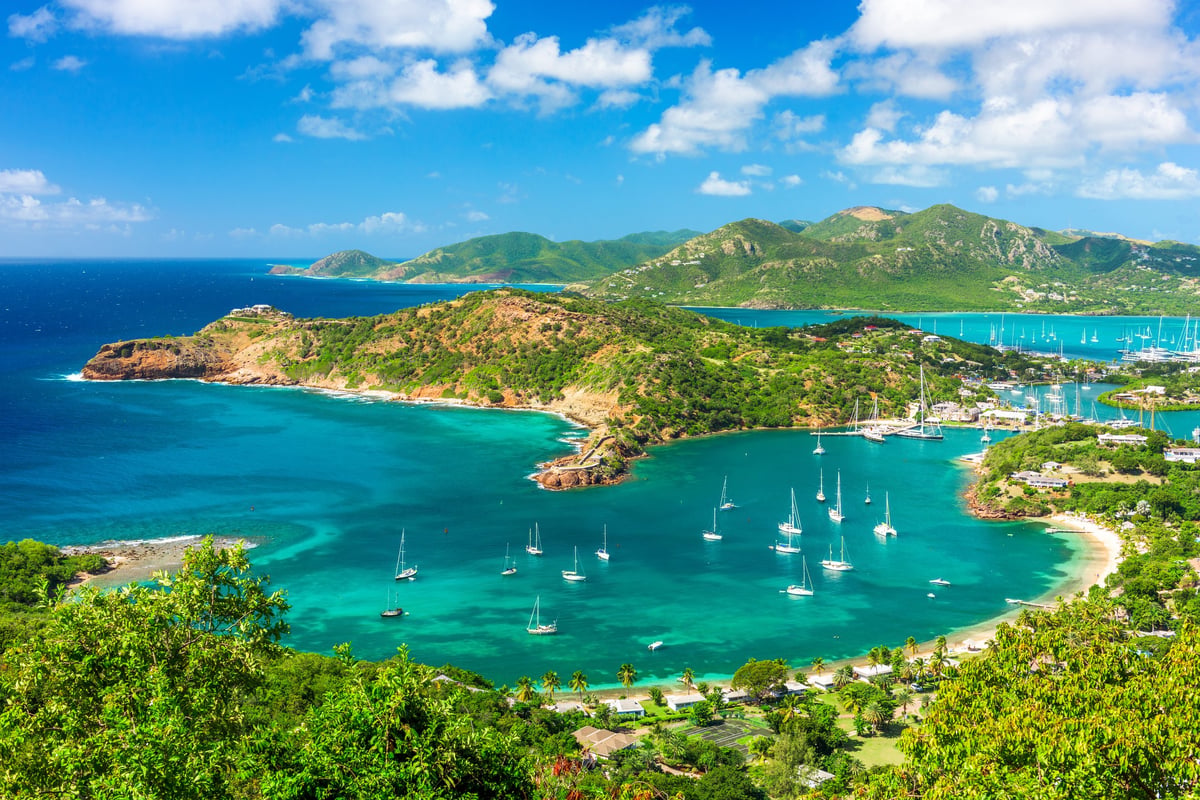 Shirley Heights, Antigua overlooking English Harbour on a beautiful day