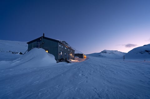 Mountain resort at dusk Sweden