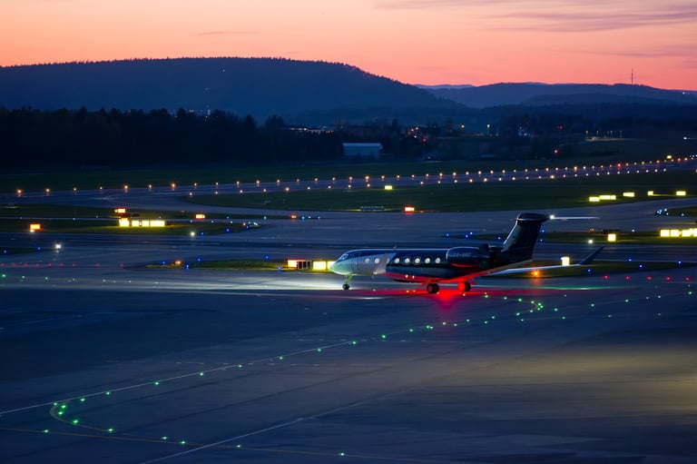 Private jet at Zurich airport