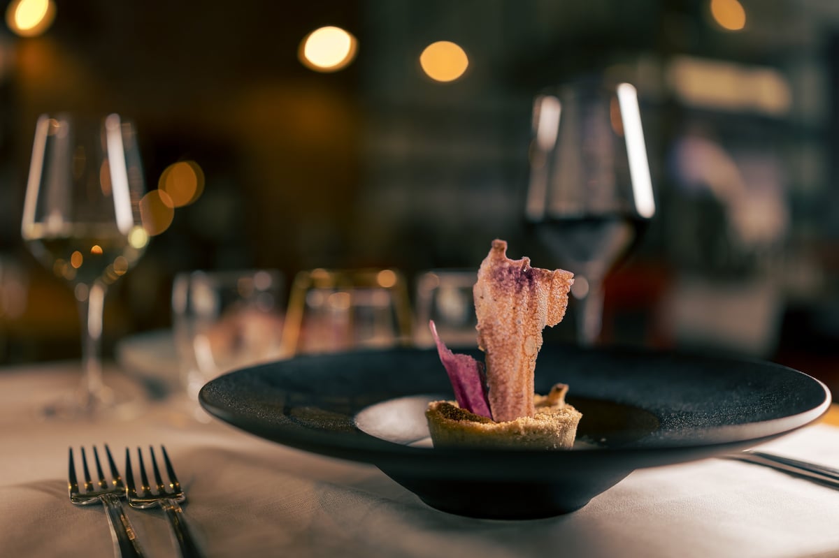Gourmet Italian food on a restaurant table
