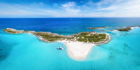 Turks and Caicos pristine beach with crystal clear water