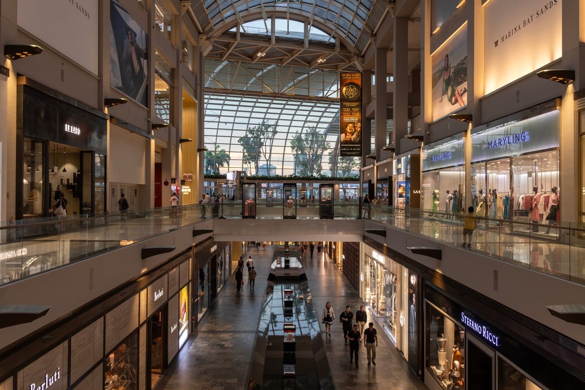 Luxury shopping mall with elegant modern architecture