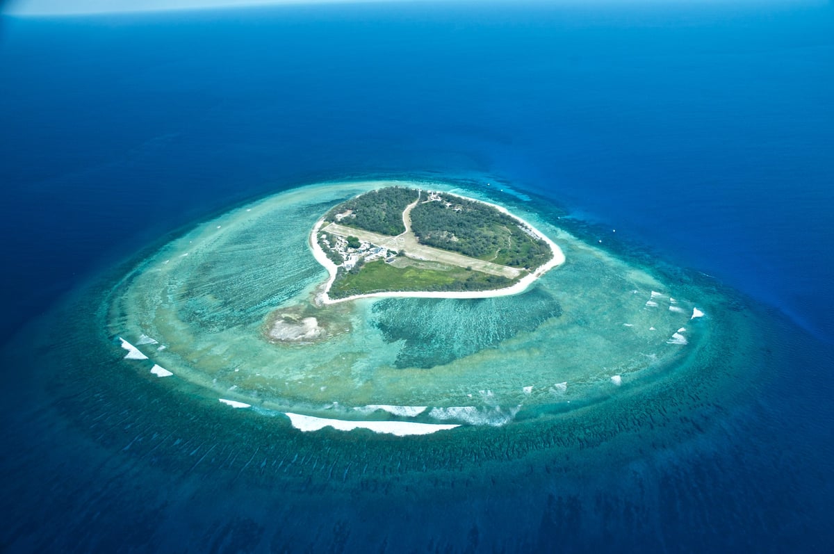 Aerial view of island