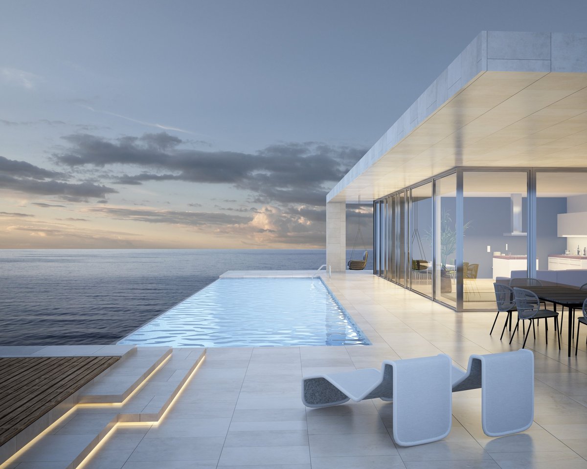 Beach club and yacht