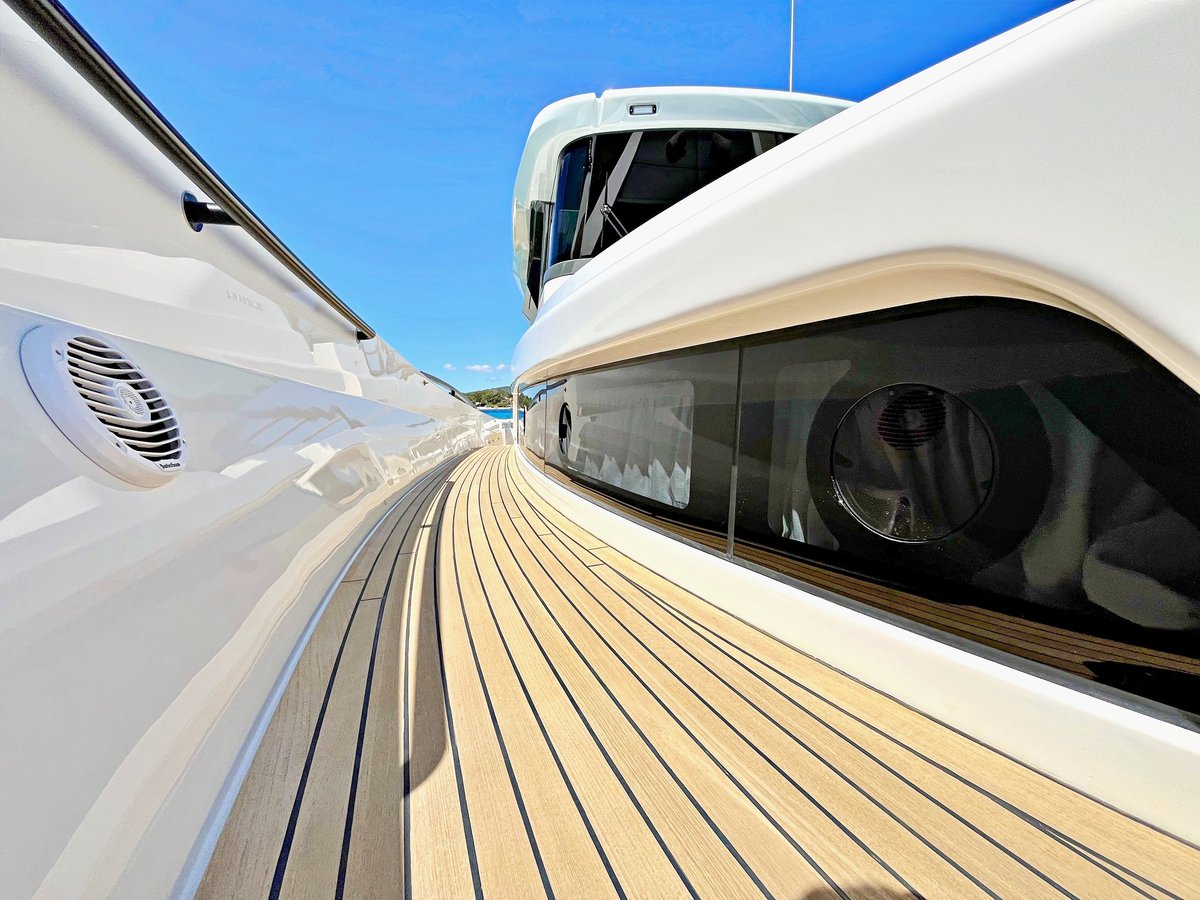 Luxury yacht deck detail shot