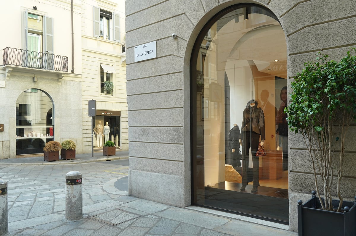 Milan fashion district Via della Spiga luxury shopping