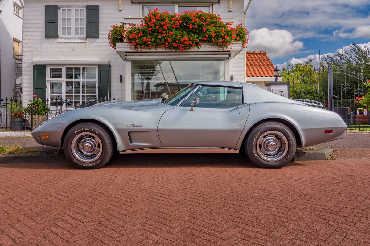 Classic luxury car parked for chauffeur service