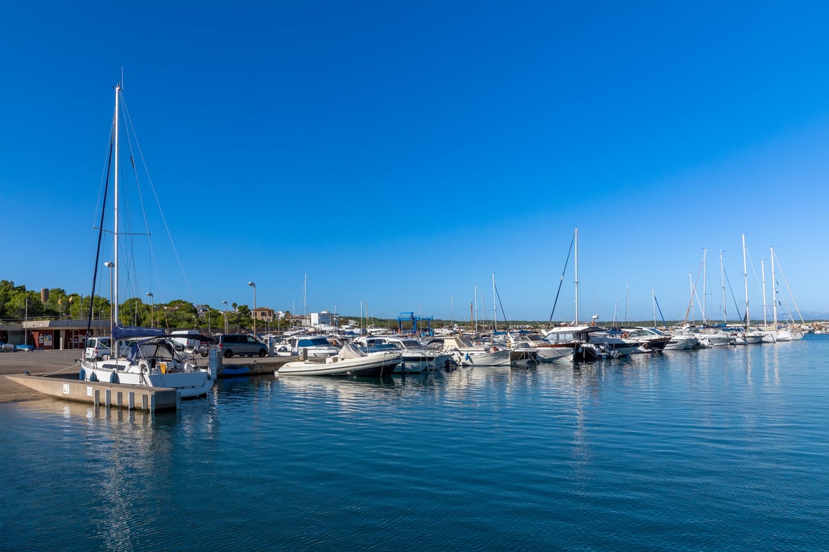 Port of Colonia de Sant Pere, Bay of Alcudia, Island of Mallorca, Spain