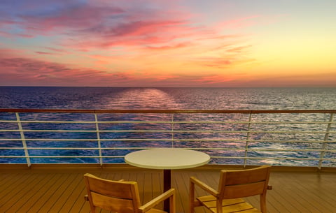 Luxury yacht deck sunset cruise