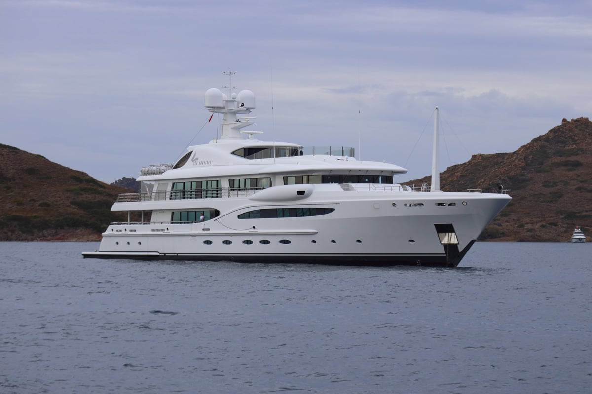 Super mega yacht Sea Rhapsody in Bodrum Turkey resort