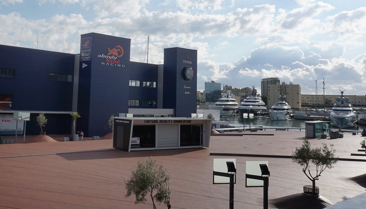 Barcelona, Spain - Alinghi Red Bull Racing yacht at port