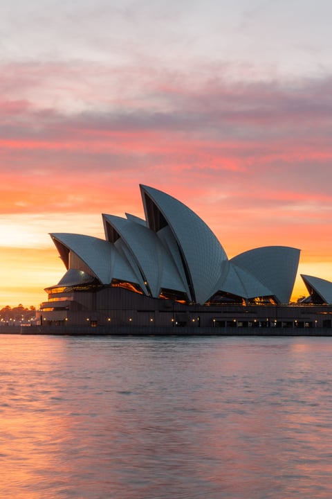 Beautiful sunrise view of Sydney Opera House