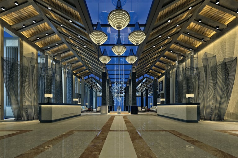 Raffles Hotels luxury lobby