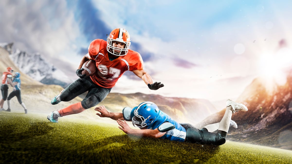 American football players in action on the field