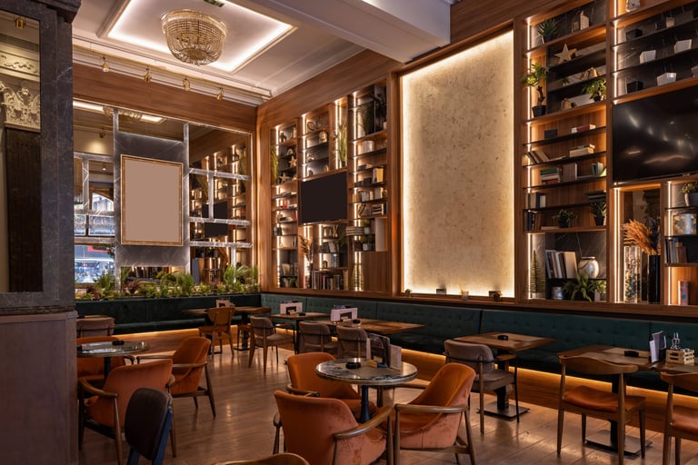 Elegant Michelin-starred restaurant with candlelit ambiance