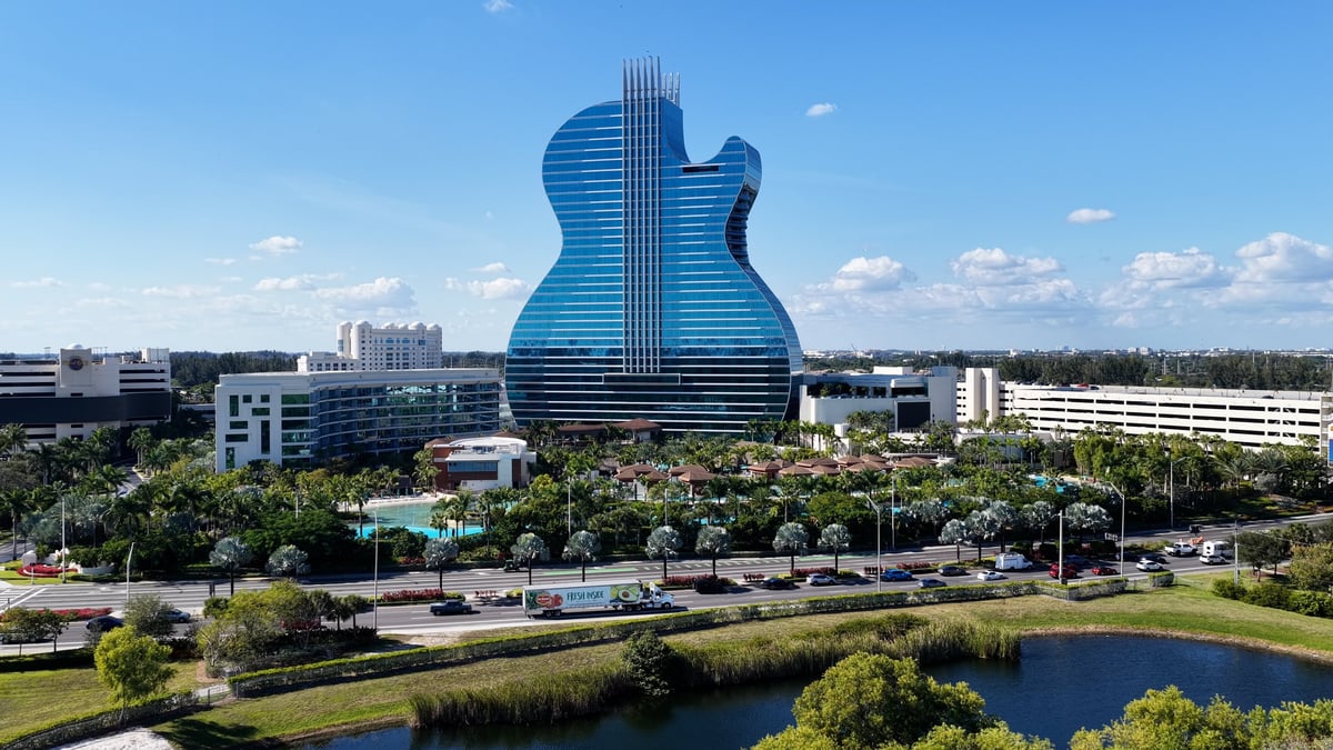 Seminole Hard Rock Hotel at Fort Lauderdale Florida, guitar landscape resort