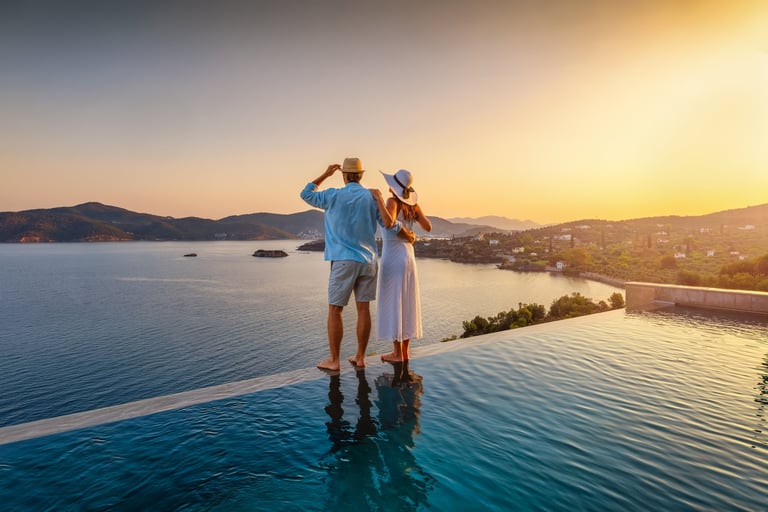 Contessina Suites Zakynthos infinity pool sunset