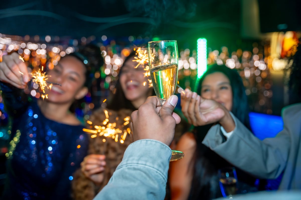 VIP nightlife bottle service with champagne sparklers in Los Cabos