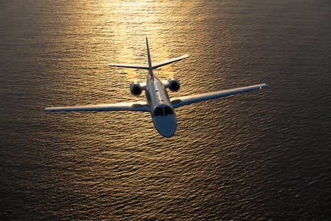 Private jet sunset luxury travel