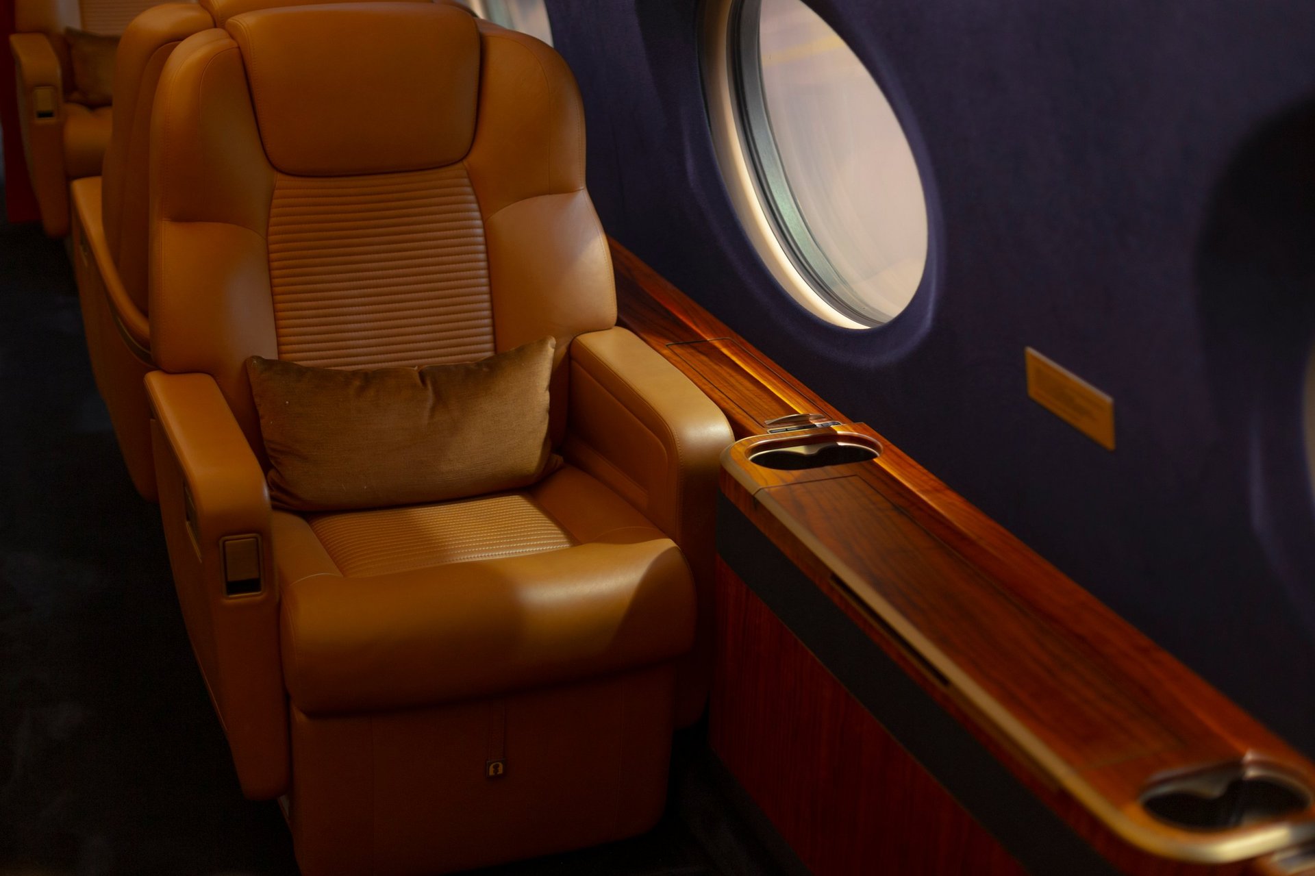 Luxury private jet interior