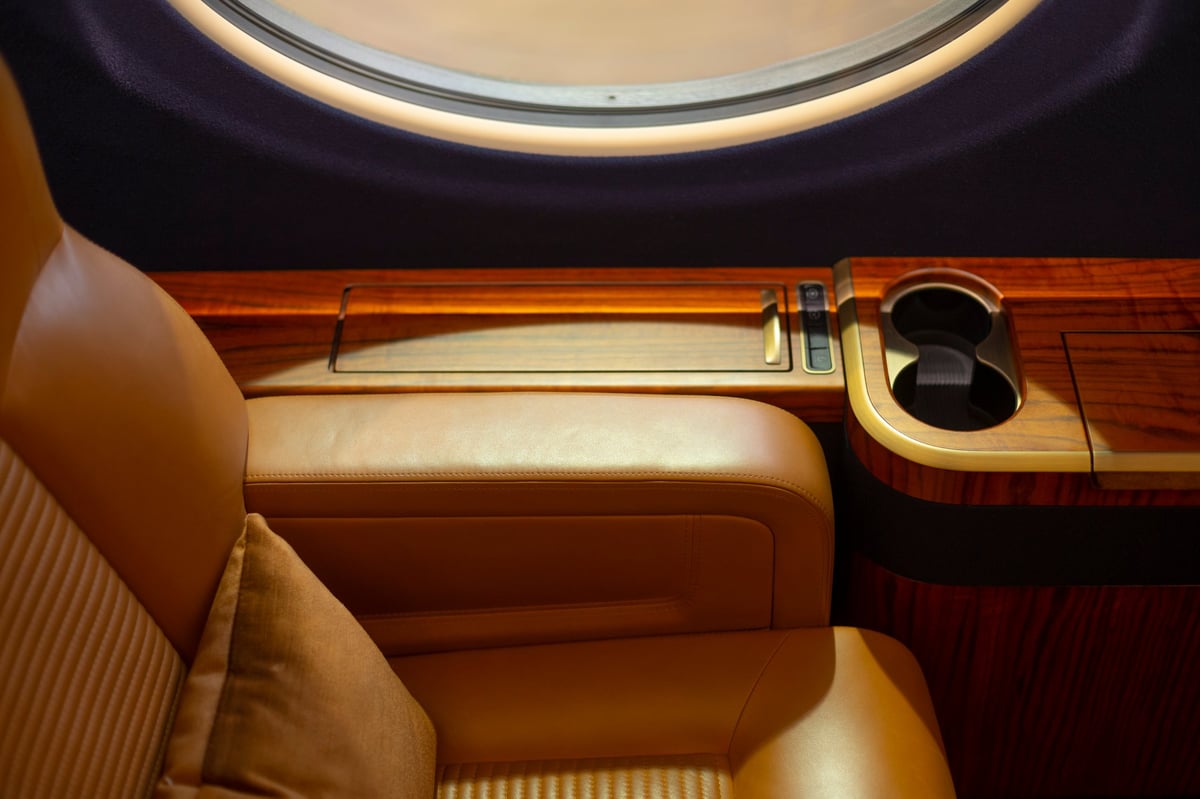 Private jet luxury interior