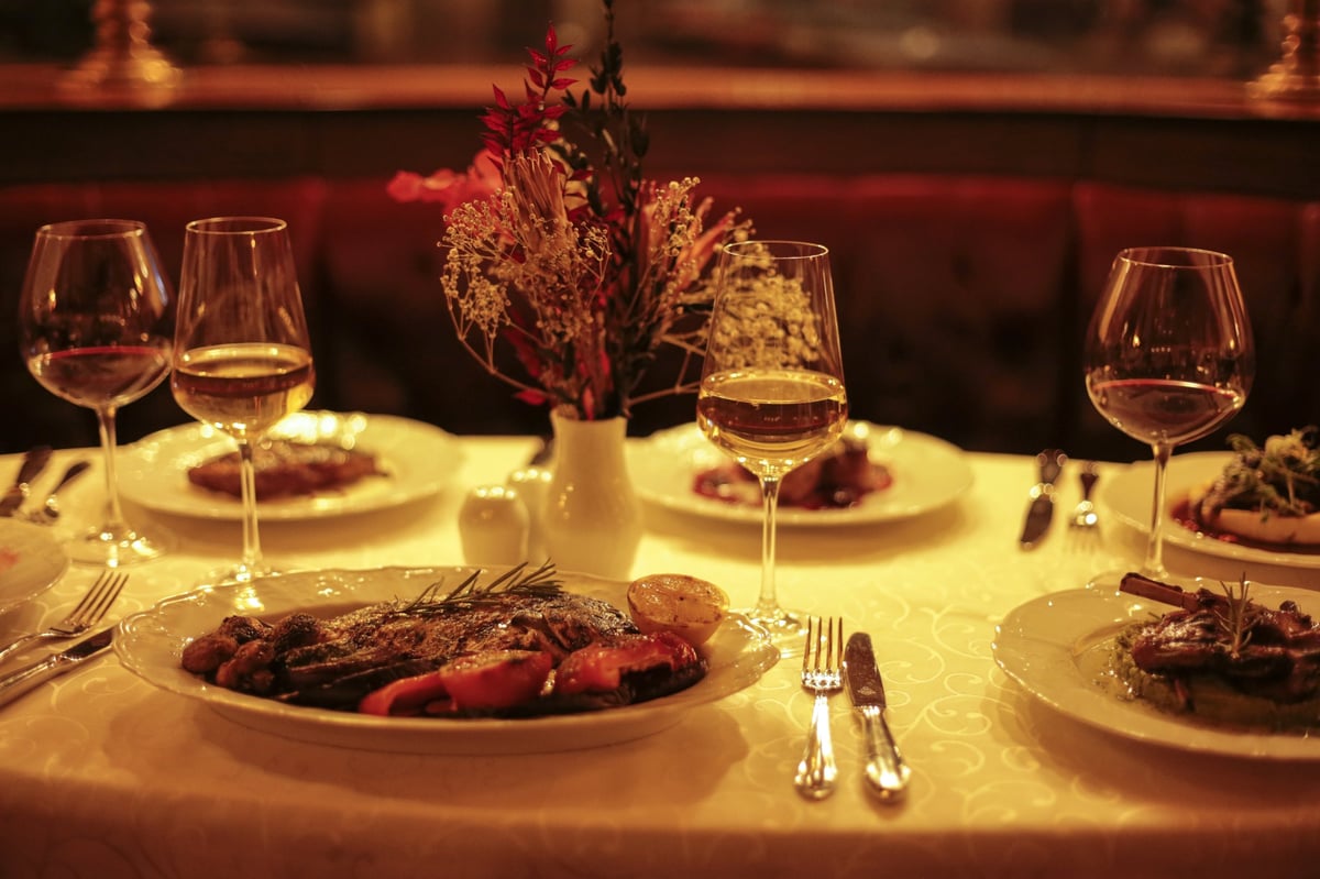 Fine cuisine presented gracefully with sophisticated dish arrangement and wine pairing
