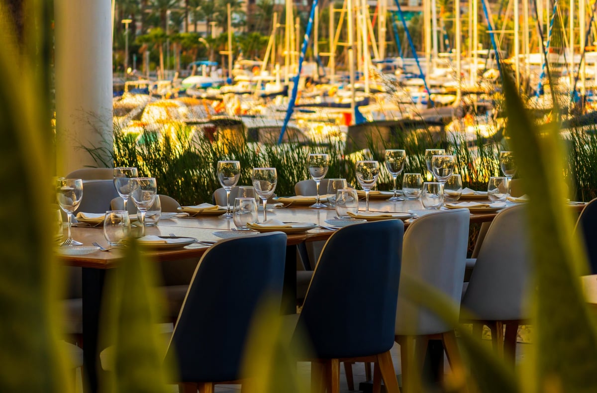 Traditional Greek taverna with sea views