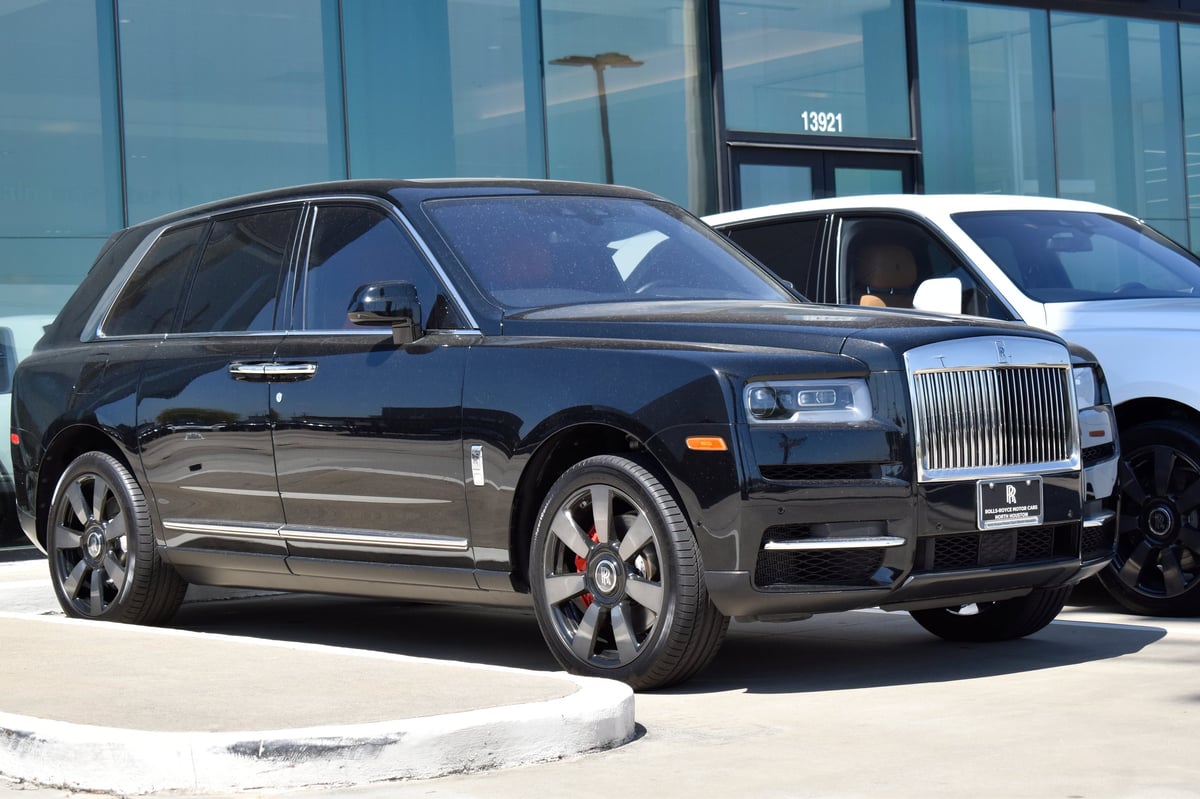 Luxury cars at Rolls-Royce dealership