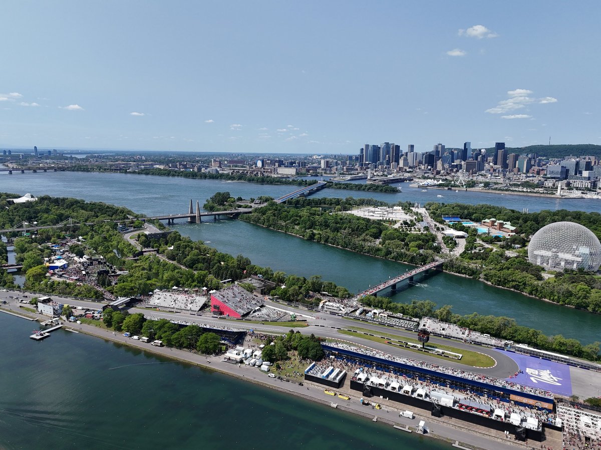 14th of June 2025. Helicopter flight view of the Formula 1 Circuit Gilles Villeneuve in Montreal. Quebec, Canada