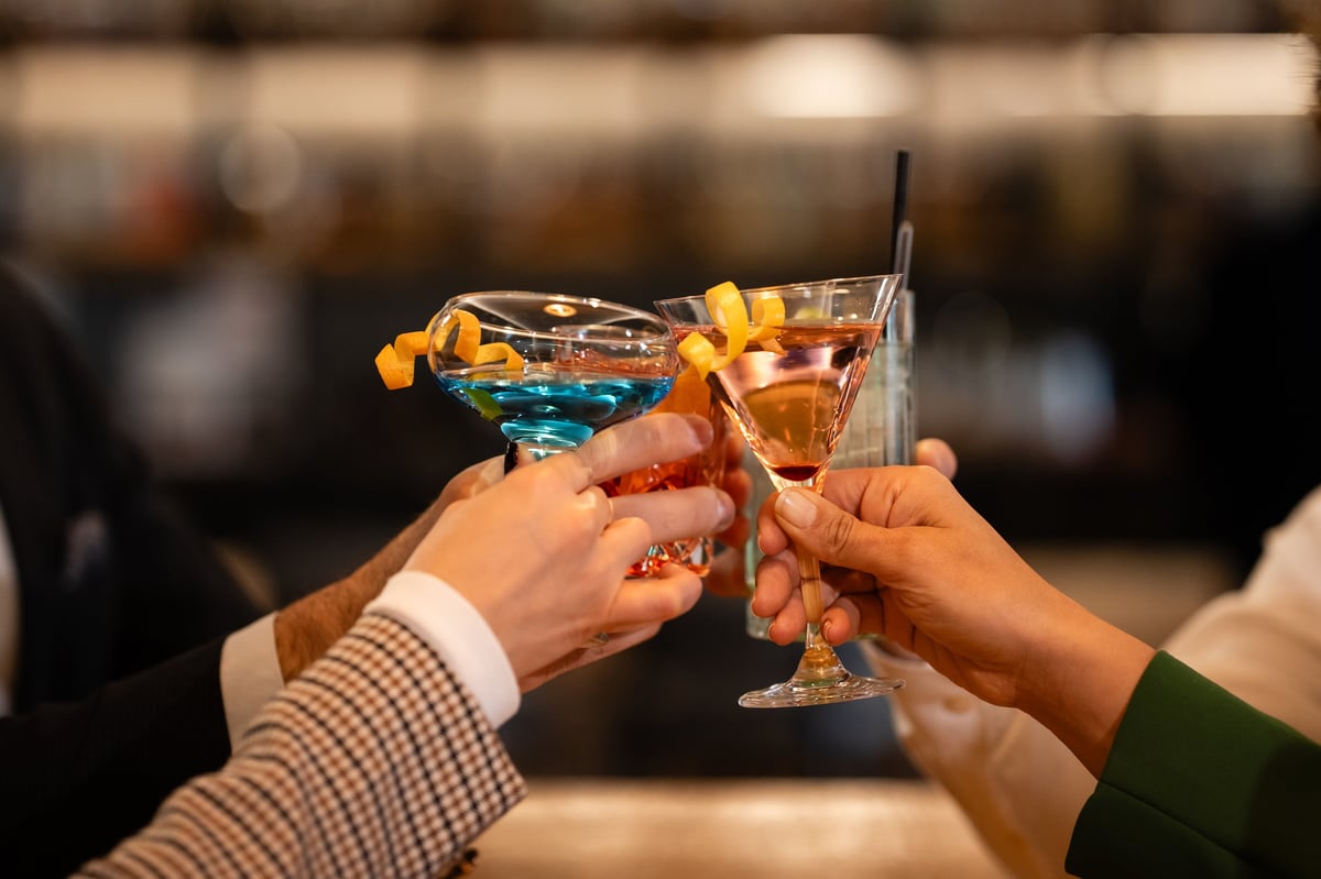 VIP nightlife in Milan with cocktails and celebration at upscale lounge